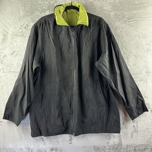 MYCRA PAC NOW 2 M/L Black/Green Reversible Zip Raincoat Hidden Hood